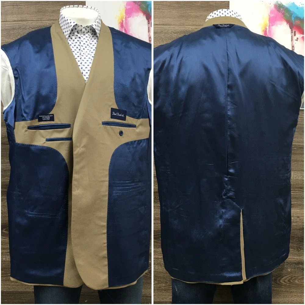 PAUL FREDRICK Mens Wool Blazer Sport Coat Casual Jacket Size 50L Classic Suit